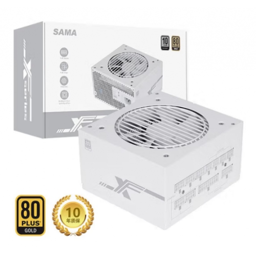 先马(SAMA) XF750W纯白 额定750W 金牌全模组    台式机电源
