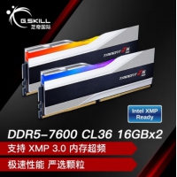 芝奇(G.SKILL) 幻锋戟 银色 32G7600MHz DDR5 F5-7600J3646G16GX2-TZ5RS(2X16GB)电脑台式机内存