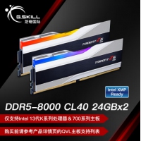 芝奇(G.SKILL) 幻锋戟 新品银色 48G8000MHz DDR5 F5-8000J4080F24GX2-TZ6RS(2X24GB)电脑台式机内存