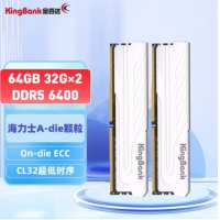 金百达(KINGBANK) 银爵系列64G6400 DDR5 32G*2 台式机内存