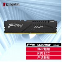 金士顿 Kingston  16G5600骇客单 DDR5台式机内存条 Beast野兽系列